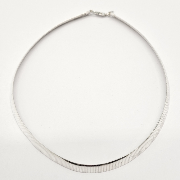 950 Sterling Silver Necklace 16" Milor ITALY Ultra Fine Reversible Diamond Cut - Picture 5 of 8